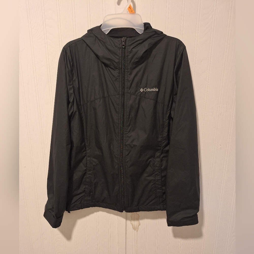 Columbia Black Lightweight Windbreaker Jacket | Size M